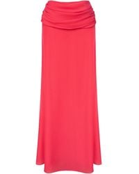 POST MERIDIEM - Chiffon Maxi Skirt With Draping - Lyst