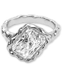 Aaria London - Square Molten Ring Moissanite - Lyst