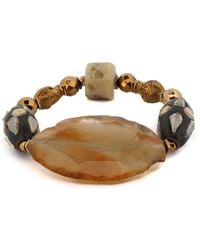 Ebru Jewelry - Chunky Agate Stone Buddha Beaded Bracelet - Lyst