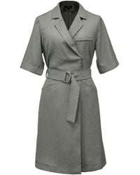 Smart and Joy - Neutrals Wrap Tailor Dress With Belt - Lyst