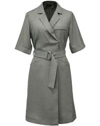 Smart and Joy - Neutrals Wrap Tailor Dress With Belt - Lyst