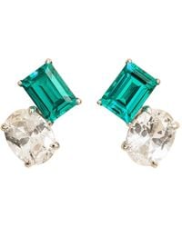 Juvetti - Buchon Earrings Set With Paraiba & Sapphire - Lyst