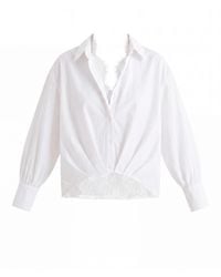 Paisie - Two-Piece Pleated Waist Shirt Set With Lace Cami Underlay - Lyst