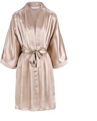 Silk Works - Neutrals Mulberry Silk Robe - Lyst