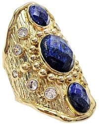 Farra - Lapis Stone Setting Statement Ring - Lyst