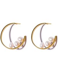 Kybele Studio - Freshwater Pearl Inside-Out Hoops - Lyst
