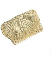 OhSun - Neutrals Billie Raffia Clutch - Lyst