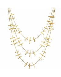 Meraki by Rashmi Bajaj - Golden Ladder Layered Necklace - Lyst