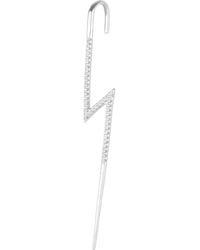 Spero London - Sterling Lightning Bolt Ear Crawler With Sparkling Gemstones - Lyst