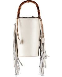 F3Rog by Rana - Neutrals Fringe Crossbody Bucket Bag - Lyst