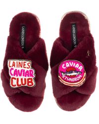 Laines London - Classic Laines Slippers With Laines Caviar Club Brooches - Lyst