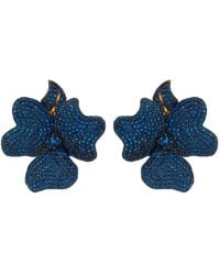 LÁTELITA London - Flower Large Stud Earrings Gold Sapphire Blue - Lyst