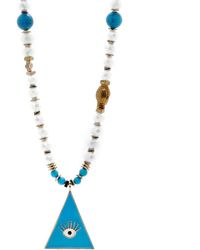 Ebru Jewelry - Evil Eye Pendant Beaded Mystic Symbol Necklace - Lyst