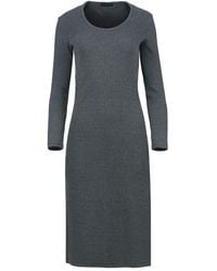 Conquista - Long Sleeve Round Neck Midi Dress - Lyst