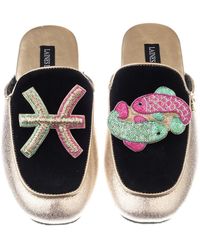 Laines London - Classic Mules With Pisces Zodiac Brooches - Lyst