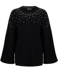 Nocturne - Crystal Stone Detailed Knit Sweater - Lyst
