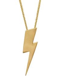 Edge Only - Flat Top Lightning Bolt Pendant 18Ct Vermeil - Lyst