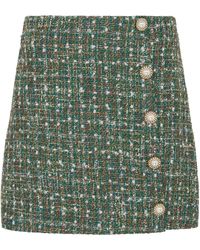 Sour Figs - Pearl-Button Metallic Thread Bouclé Tweed Mini Skirt - Lyst