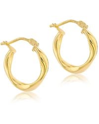 Posh Totty Designs - Gold Plated Twisted Creole Hoop Earrings - Lyst