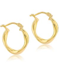 Posh Totty Designs - Gold Plated Twisted Creole Hoop Earrings - Lyst