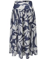 Smart and Joy - Midi Cotton Skirt With Leaf Print - Lyst