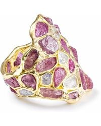 German Kabirski - Kelea Handcrafted Plated Ring With Natural Raw Zircon And Ruby - Lyst