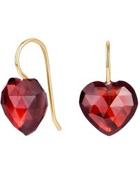 Katy Faye - Charlotte Garnet Heart Earrings - Lyst