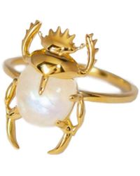 MARIE JUNE Jewelry - Sacred Scarab Moonstone And Gold Vermeil Ring - Lyst