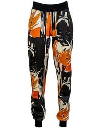 Lalipop Design - Track Pants With Abstract Print Front & Black Vegan Leather - Lyst