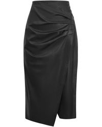 James Lakeland - Faux Leather Side Ruched Skirt - Lyst