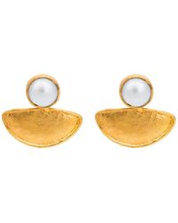Kybele Studio - Pearl & Crescent Earrings - Lyst