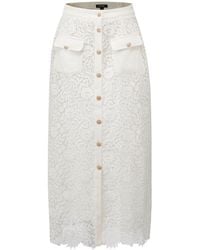 Smart and Joy - Lace And Center Buttons Straight Midi Skirt - Lyst