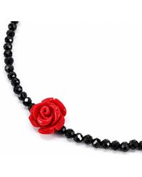 Mineralgems•Studio - Onyx Choker With Mini Rose - Lyst