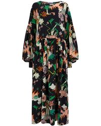 Klements Dusk Dress In Silk Watchtower Print - Multicolor
