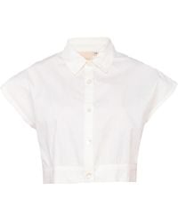 REISTOR - Oversized Crop Cotton Shirt - Lyst