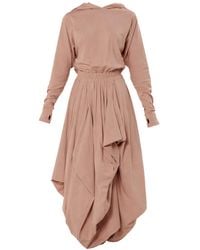 Metamorph - Neutrals Hooded Midi Dress - Lyst
