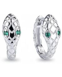 Angel Barocco - Small & Dainty Snake Hoops Earrings - Lyst