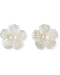 Martina Rozenberg Smira Jewelry - Mini Flower Pearl Earrings - Lyst