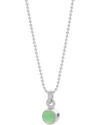Nellou Jewellery - Gem Dot Birthstone Necklace May Chrysoprase Sterling - Lyst