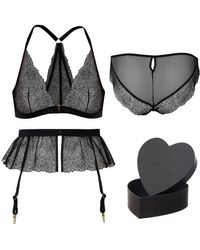 Tallulah Love - Midnight Rose Gift Set: Bralette, Ouvert, Suspender & Heart Box - Lyst