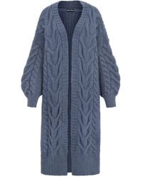 Cara & The Sky - Alex Cable Balloon Sleeve Maxi Cardigan - Lyst