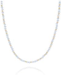 Nellou Jewellery - Jewel Bead March Birthstone Necklace Plated Sterling - Lyst