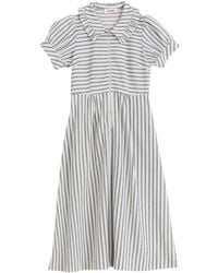 Louche - Yassine Ticking Stripe Midi Dress - Lyst