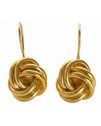 Silver & Elegant Co. - Knot Drop Thick Plated Bronze Earrings - Lyst