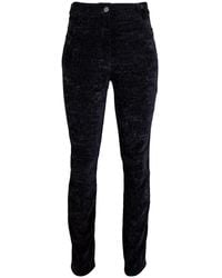 Lalipop Design - Straight-Leg Velvet Pants With Embellished Side Trim - Lyst