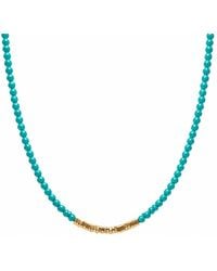 Ormiro - Mayan Turqouise & Golden Nugget Beaded Necklace - Lyst