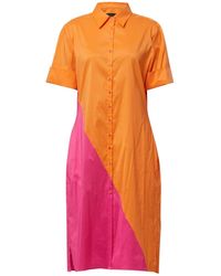 Helen Mcalinden - Bella Orange & Pink Shirt Dress - Lyst