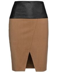 Conquista - Camel Striped Pencil Skirt By Si Fashion - Lyst