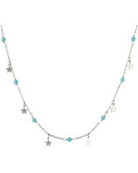 LÁTELITA London Turquoise Star Choker Necklace Silver - Metallic