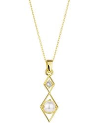 Spero London - Sterling Rhombus 3D Pearl Necklace - Lyst